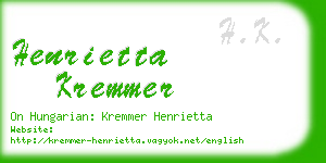 henrietta kremmer business card